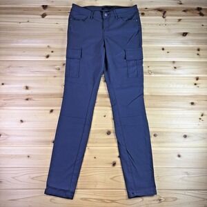 Prana Pants Womens 6 Gray Meme Skinny Stretch Low Rise Cargo Hiking Pants